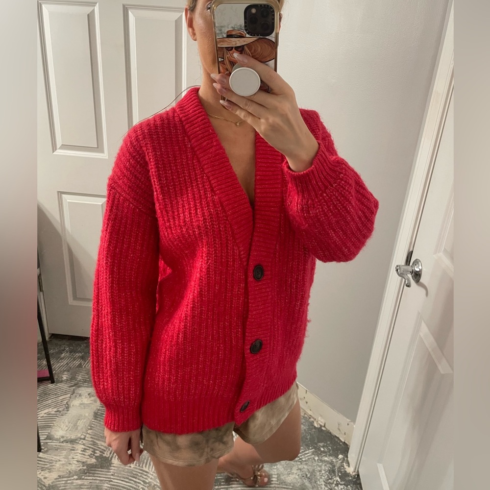Universal Thread Raspberry Knit Button‎ Cardigan Sweater - Picture 10 of 10